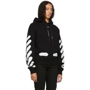 Off White Shirts Virgil Abloh Offwhite Ssense Exclusive Black Spray Paint Hoodie Poshmark